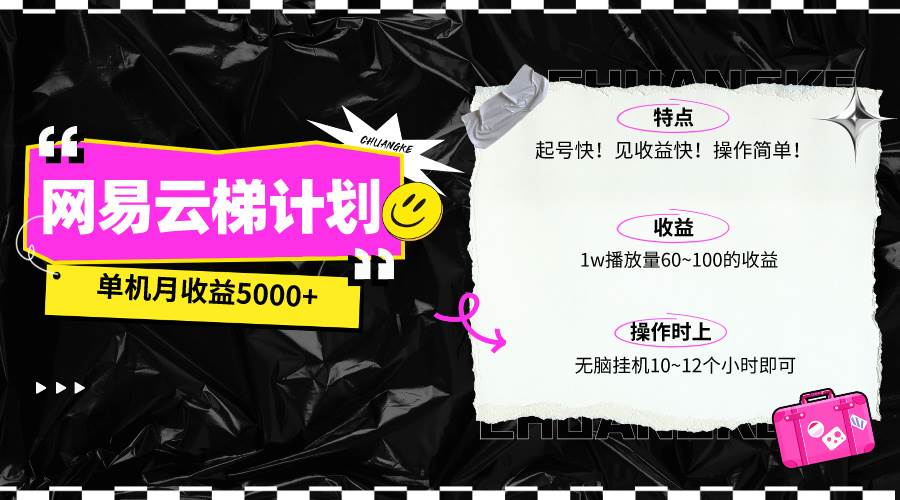 最新网易云梯计划网页版，单机月收益5000+！可放大操作-91搞钱