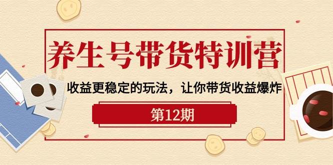 养生号带货特训营【12期】收益更稳定的玩法，让你带货收益爆炸-9节直播课-91搞钱