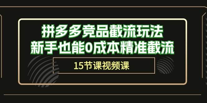 拼多多竞品截流玩法，新手也能0成本精准截流（15节课）-91搞钱