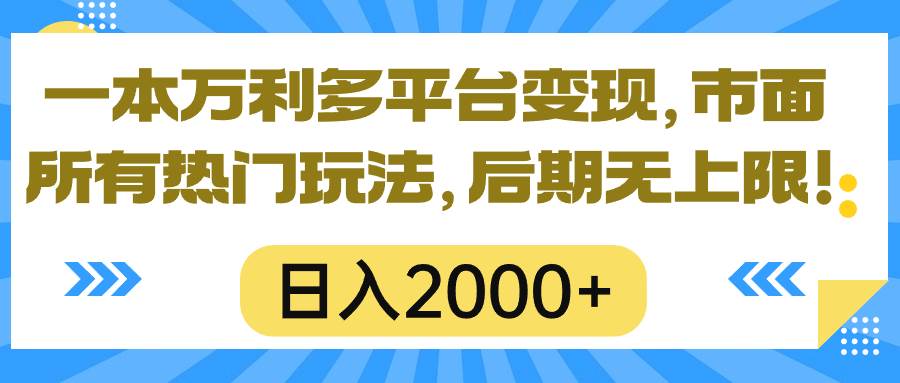 一本万利多平台变现，市面所有热门玩法，日入2000+，后期无上限！-91搞钱