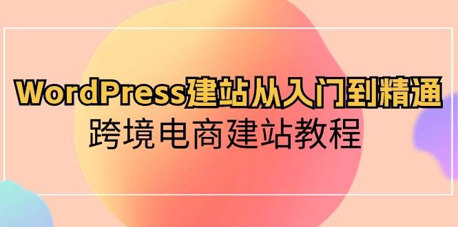 WordPress建站从入门到精通，跨境电商建站教程-91搞钱