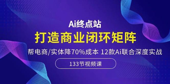 Ai终点站，打造商业闭环矩阵，帮电商/实体降70%成本，12款Ai联合深度实战-91搞钱