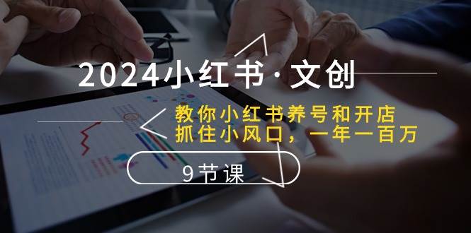 2024小红书·文创：教你小红书养号和开店、抓住小风口 一年一百万 (9节课)-91搞钱