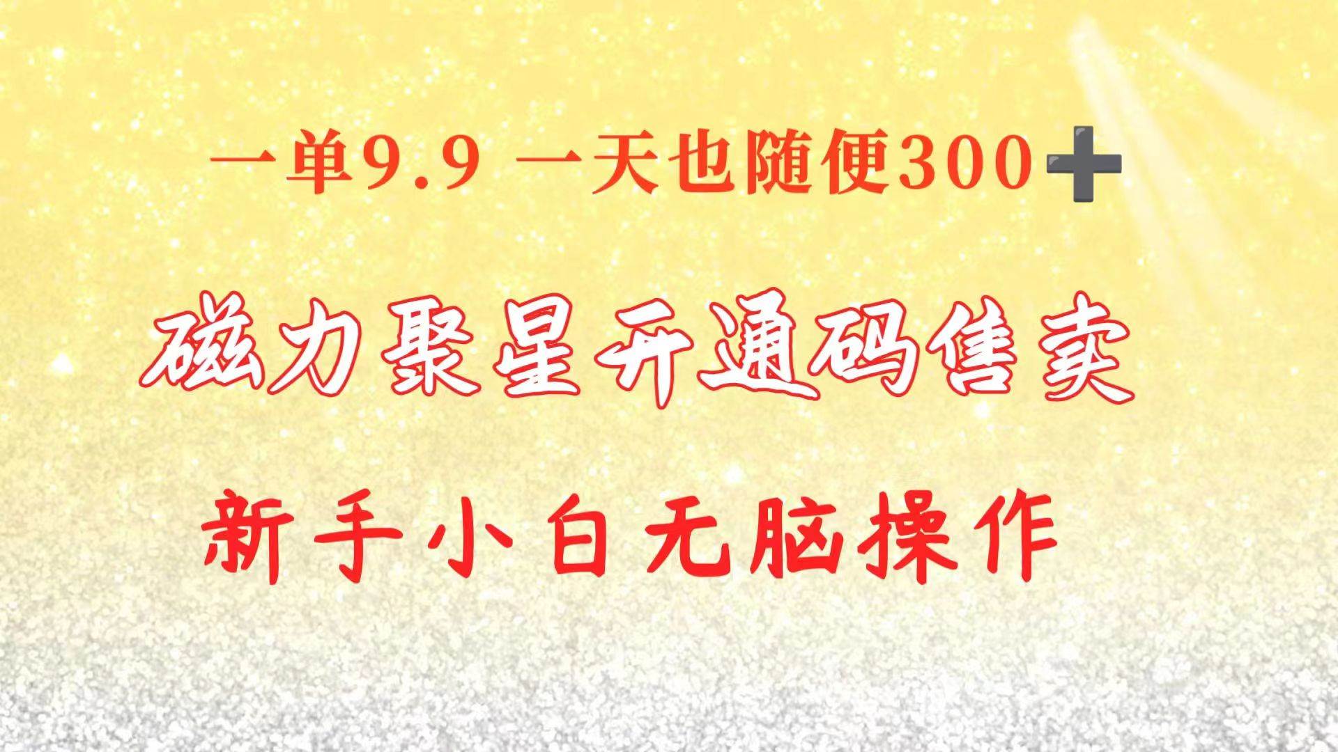 快手磁力聚星码信息差 售卖  一单卖9.9  一天也轻松300+ 新手小白无脑操作-91搞钱
