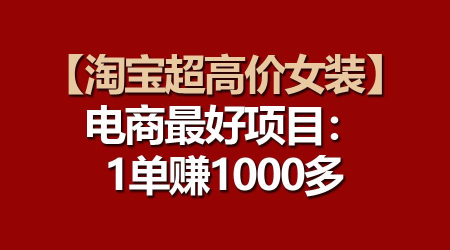 【淘宝超高价女装】电商最好项目：一单赚1000多-91搞钱