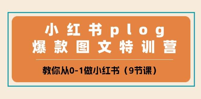 小红书 plog爆款图文特训营，教你从0-1做小红书（9节课）-91搞钱