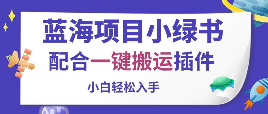 蓝海项目小绿书，配合一键搬运插件，小白轻松入手-91搞钱