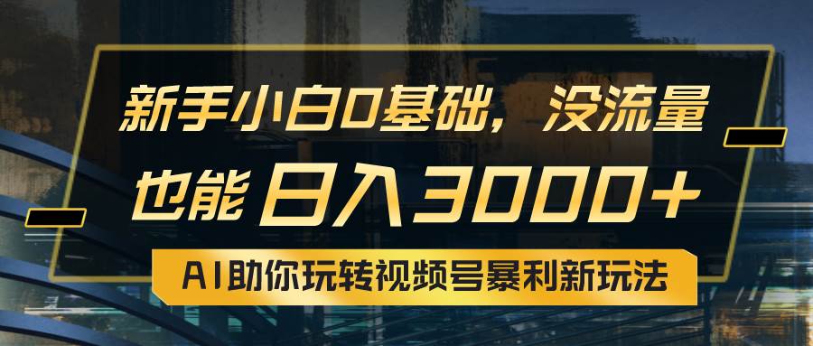 小白0基础，没流量也能日入3000+：AI助你玩转视频号暴利新玩法-91搞钱