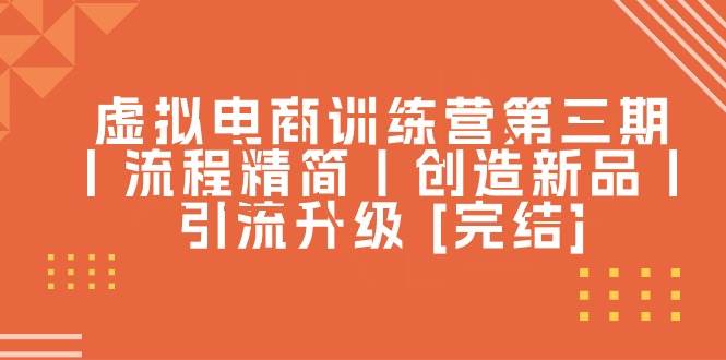 虚拟电商训练营第三期丨流程精简丨创造新品丨引流升级 [完结]-91搞钱