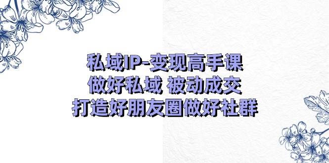 私域IP-变现高手课：做好私域 被动成交，打造好朋友圈做好社群（18节）-91搞钱
