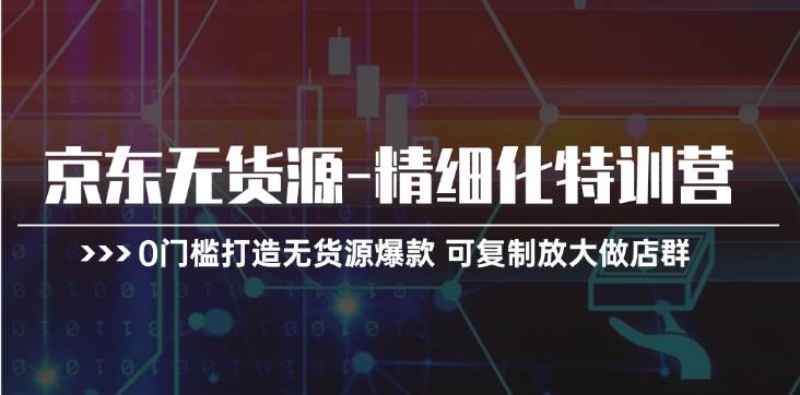 京东无货源-精细化特训营，0门槛打造无货源爆款 可复制放大做店群-91搞钱