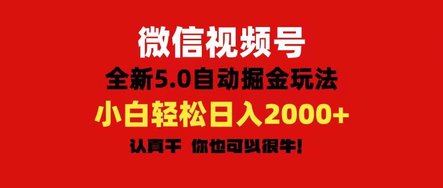 微信视频号变现，5.0全新自动掘金玩法，日入利润2000+有手就行-91搞钱