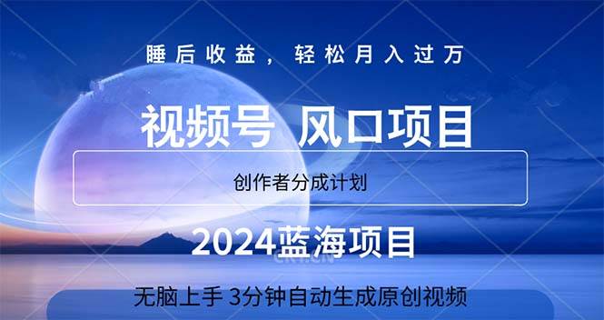 2024蓝海项目，3分钟自动生成视频，月入过万-91搞钱