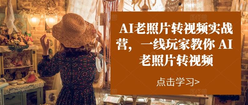AI老照片转视频实操训练营，一线玩家教你AI老照片转视频-91搞钱