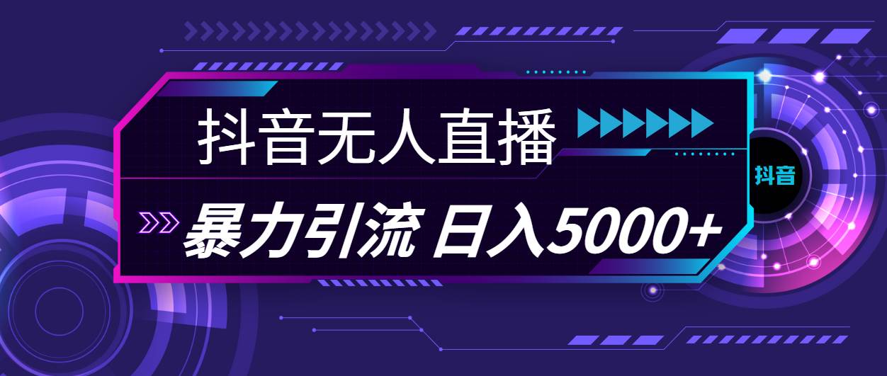 图片[1]-抖音无人直播，暴利引流，日入5000+-91搞钱