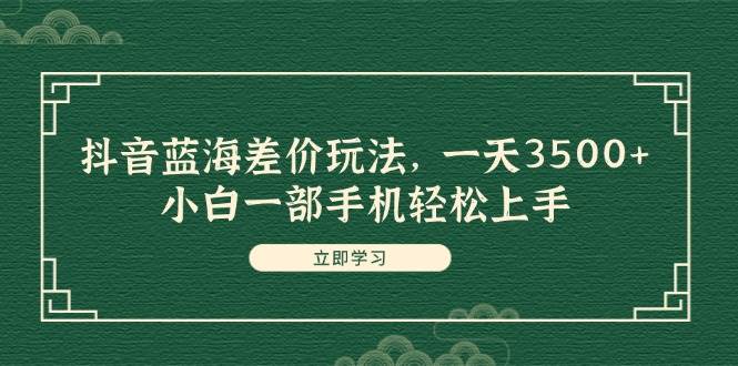 图片[1]-抖音蓝海差价玩法，一天3500+，小白一部手机轻松上手-91搞钱
