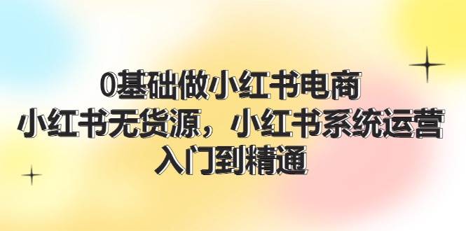 图片[1]-0基础做小红书电商，小红书无货源，小红书系统运营，入门到精通 (70节)-91搞钱
