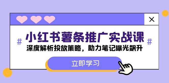 小红书-薯 条 推 广 实战课：深度解析投放策略，助力笔记曝光飙升-91搞钱
