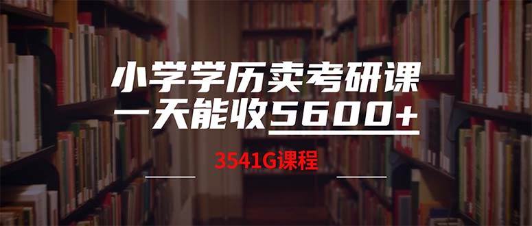 小学学历卖考研课程，一天收5600（附3580G考研合集）-91搞钱